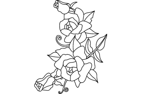 Coloriage Roses 02 – 10doigts.fr