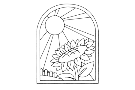 Coloriage Tournesol 01 – 10doigts.fr