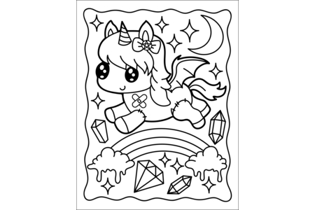 Coloriage Kawaii10 – 10doigts.fr