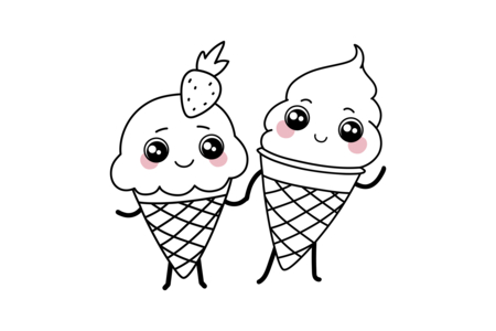 Coloriage Kawaii8 – 10doigts.fr