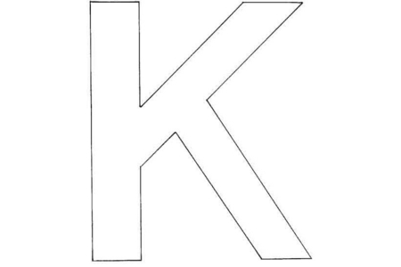 Coloriage K majuscule – 10doigts.fr