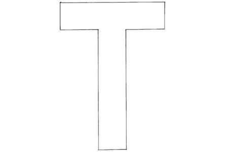 Coloriage T majuscule – 10doigts.fr