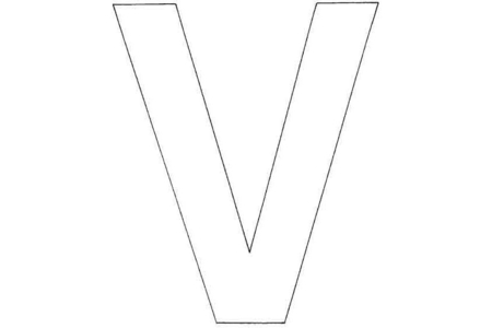 Coloriage V majuscule – 10doigts.fr