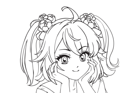 Coloriage Manga 10 – 10doigts.fr