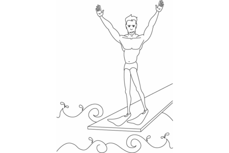 Coloriage Nageur 01 – 10doigts.fr