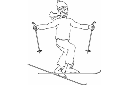 Coloriage Ski 01 – 10doigts.fr