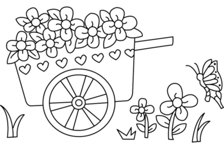 Coloriage Charette 01 – 10doigts.fr