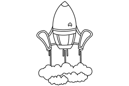 Coloriage Fusée 01 – 10doigts.fr