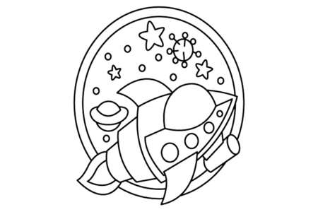 Coloriage Fusée 03 – 10doigts.fr