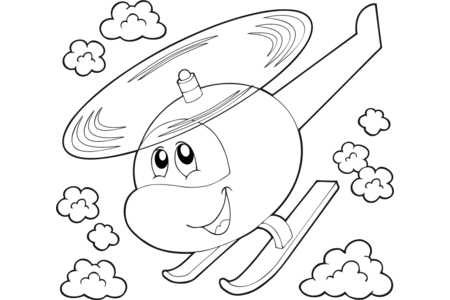 Coloriage Hélicoptère 08 – 10doigts.fr
