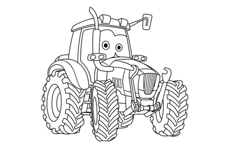 Coloriage Tracteur 02 – 10doigts.fr