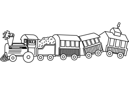 Coloriage Train 02 – 10doigts.fr