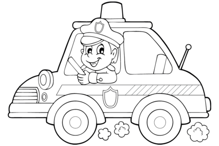 Coloriage Voiture de police 03 – 10doigts.fr