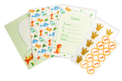 10 cartes d'invitation Dinosaure à faire soi-même - Invitations d'anniversaire - 10doigts.fr