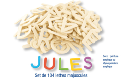 Set de lettres et chiffres en bois naturel - Déco en bois brut - 10doigts.fr