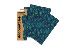 3 feuilles decopatch plumes bleues - Papiers Décopatch - 10doigts.fr