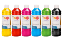  6 flacons de 500 ml - couleurs principales - Encres liquides - 10doigts.fr