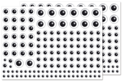 Gommettes yeux noirs - 296 yeux - Gommettes Yeux et Visages – 10doigts.fr