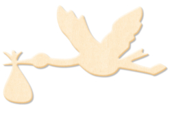 Cigogne en bois naturel à décorer - Silhouettes en bois - 10doigts.fr