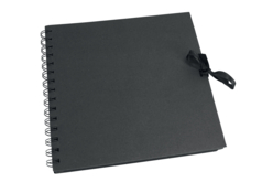 Album Scrapbooking 20 x 20 cm à spirales, feuilles noires 30 pages - Albums et carnets - 10doigts.fr