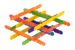 bâtonnets de construction en bois couleurs assorties - Pièces de construction - 10doigts.fr