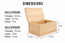 boite à sucre en bois dimensions - Boîtes en bois à décorer - 10doigts.fr - 2