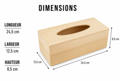 boite mouchoir dimensions - Boîtes en bois à décorer - 10doigts.fr - 2
