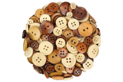 Boutons ronds en bois naturel verni - Boutons - 10doigts.fr