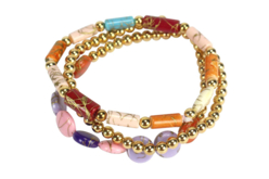 bracelet perle spalter et perles dorées - Perles Acrylique - 10doigts.fr - 2