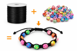 bracelet shambala queue de rat - Perles Pâte polymère - 10doigts.fr
