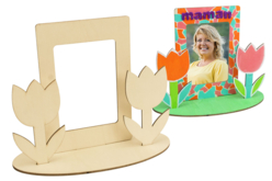 cadre en bois fleurs maman - Cadres photos en bois - 10doigts.fr