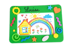 cadre vert en mousse - Cadres photos à décorer - 10doigts.fr - 2