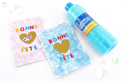 Carte "Bonne Fête"- Peinture aux bulles - Gommettes à gratter - 10doigts.fr - 2
