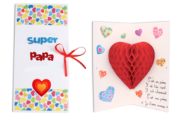 carte papa coeur à déplier - Kits carteries - 10doigts.fr