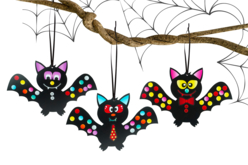 chauve-souris et gommettes - Kits créatifs Halloween - 10doigts.fr