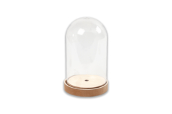 Cloche sur un socle en bois 12.5 cm - Boule à neige, Cloche - 10doigts.fr