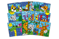 Coloriages aux numéros - 3 thèmes assortis (18 coloriages) - Formes et dessins à colorier - 10doigts.fr - 2