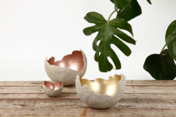 coupelles béton et dorure - Béton créatif - Modelage et moulage - 10doigts.fr