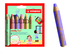 CRAYONS WOODY PASTEL - Crayons de couleurs - 10doigts.fr