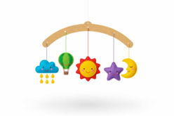 création mobile avec support bois - Suspensions décoratives en bois - 10doigts.fr - 2