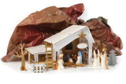Créche à monter 29 x 19 x 14 cm - Crèches et villages de Noël à fabriquer - 10doigts.fr