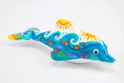 dauphin peinture océan - Animaux en polystyrène - 10doigts.fr