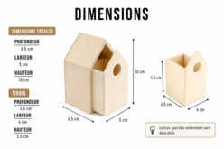dimensions boite maison - Boîtes en bois à décorer - 10doigts.fr
