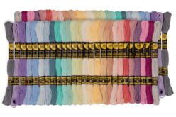 Échevettes de fils coton, pastel - 52 pièces - Fils à  broder – 10doigts.fr