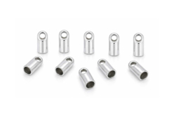 Embouts pour cordon argent Ø 3.2 mm - 10 pcs - Fermoirs bijoux - 10doigts.fr