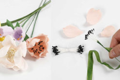 étamines de fleurs noires - Fleurs en crépon - 10doigts.fr