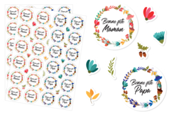 Etiquette bonne fête - Gommettes  Fête des parents - 10doigts.fr