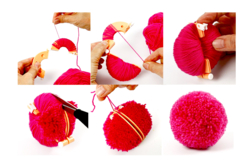 faire un pompon - Accessoires tricot - 10doigts.fr - 2