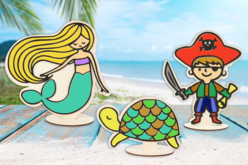Figurines en bois avec relief - Thème mer océan - Livres et Kits de modelage - 10doigts.fr