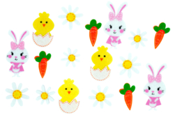 Stickers de Pâques en feutrine - 20 pcs - Accessoires décoratifs de Pâques – 10doigts.fr